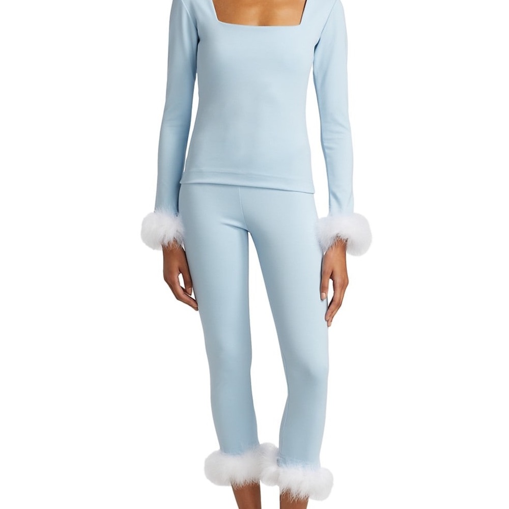 SLEEPER THE WEEKEND CHIC SET WITH LEGGINGS IN BLUE NEW XL